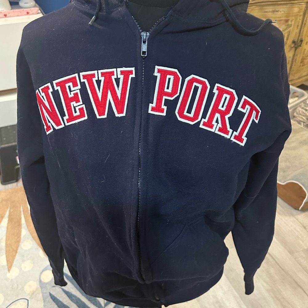 Authentic Life Navy Blue Hoodie Newport zip front